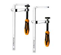 POWERTEC 71409 - Abrazadera de riel de guía de tornillo rápido para sistema de riel guía de sierra de mesa MFT y pista, capacidad de 7 pulgadas x 2-3/8 pulgadas de profundidad de garganta, fuerza de