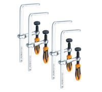 POWERTEC 71409-P2 - Abrazadera de riel guía de tornillo rápido para sistema de riel guía de sierra MFT y pista, capacidad de 7 pulgadas x 2-3/8 pulgadas de profundidad de garganta, fuerza de sujeción