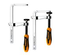 POWERTEC 71410 - Abrazadera de riel de guía de tornillo rápido para sistema de riel guía de sierra de mesa MFT y pista, capacidad de 5-3/8 pulgadas x 2-3/8 pulgadas de profundidad de garganta, fuerza