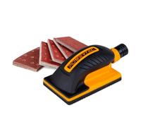 POWERTEC 71514 Juego de bloques de lijado manual al vacío con almohadilla lijadora de óxido de aluminio surtido de 80 mm x 130 mm, paquete de 50 (grano 40, 80, 120, 180, 240, 10 de cada uno)