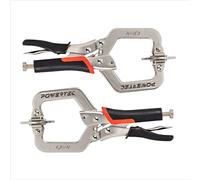 POWERTEC 71641 - Abrazaderas faciales de 2 pulgadas, abrazadera en C con agarre ergonómico y almohadillas giratorias ajustables para carpintería, carpintería de agujero de bolsillo, 2 unidades