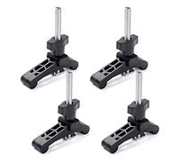 POWERTEC 71661-P2 Mini T Track Hold Down Abrazaderas para carpintería, 3-3/4" x ¾ Abrazaderas de plástico reforzado con pernos en T de acero, paquete de 4
