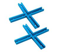 POWERTEC 71698V - Kit de intersección de pista en T de 3 pulgadas con agujeros de montaje preperforados, para pista universal en T, accesorios de pista en T para plantillas y accesorios de carpintería