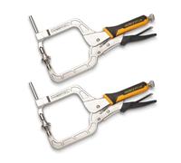 POWERTEC 71745 - Alicates de abrazadera de ángulo recto con agujero de bolsillo de dos vías, abrazaderas C de 12 pulgadas para carpintería - 2 unidades