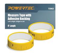 POWERTEC 72063 Paquete de 2 cintas métricas de 4 pies con respaldo adhesivo, de izquierda a derecha y de derecha a izquierda, 1 de cada uno