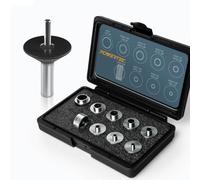 POWERTEC 72092 - Guías de buje de plantilla de enrutador sólido y pasador de centrado con cono, bujes de 5/16 a 1 pulgada, se adapta a todas las subbases de enrutador estilo cable Porter. Perfecto