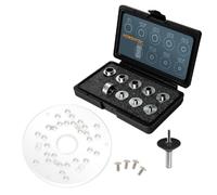 POWERTEC 72148 - Juego de 10 guías de bujes de plantilla de enrutador de 5/16 a 1 pulgada, se adapta a bases de enrutador de cable Porter y placa base de enrutador de 5-3/4 pulgadas de diámetro, pin