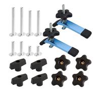 POWERTEC 72250 Abrazadera de sujeción en T, 5-1/2 pulgadas de largo x 1-1/8 pulgadas de ancho, paquete de 2 y kit de perilla de pista en T con pomos roscados y pernos de pista en T de 5/16 a 18, juego