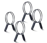 POWERTEC Abrazaderas de manguera de doble bucle de 4 pulgadas para manguera de recogida de polvo y manguera de ventilación de secadora, abrazaderas de resorte de liberación rápida para colector de
