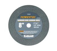 POWERTEC Bench Grinder Wheel 8 Inch 100 Grit, Aluminum Oxide Grinding Wheel for Bench Pedestal Grinder, 1" Thick 5/8" Arbor, Sharpening & Shaping Drill Bits, Blade, and Chisel 1PK (15522)