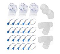 POWERTEC Kit de accesorios de recogida de polvo de 2-1/2 pulgadas con conectores transparentes, puertas de explosión y abrazaderas de manguera de acero inoxidable para configuración de 3 máquinas,