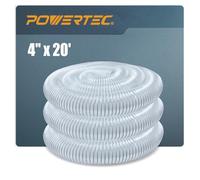 POWERTEC Manguera de recogida de polvo de 4 x 20 pies, manguera colectora de polvo de 4 pulgadas para sierra de mesa, sierra de cinta, cepilladora, ensambladora, carpintería y sistema de recogida de