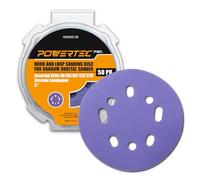 POWERTEC PRO 50PK, 5 Inch Sanding Discs Hook and Loop, 40/60/80/120/220 Grit, Zirconia Orbital Sander Sandpaper for 5 & 8 Hole Random Orbital Sanders-Automotive, Paint, Metal, Woodworking (45300Z-50)