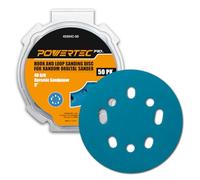 POWERTEC PRO 50PK, 5 Inch Sanding Discs Hook and Loop, 40 Grit, Ceramic Orbital Sander Sandpaper for 5 & 8 Hole Random Orbital Sanders - Automotive, Paint, Metal, Woodworking (45304C-50)