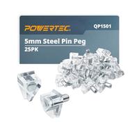 POWERTEC QP1501 soporte para estante transparente, 5 mm, soporte para estante transparente con pines chapados en níquel, pines para estantes, soporte de agujero para estante de 5 mm, colección de