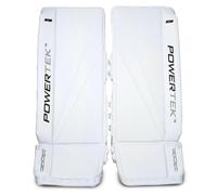 POWERTEK V5.0 Barikad Dek Pads White Youth Protectores de pierna para portero 20″