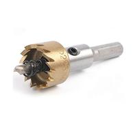 POWERTOOL - Abreagujeros de acero de alta velocidad, cortador de sierra de corona de acero de alta velocidad con broca de núcleo para aleación de aluminio (17 mm)