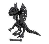 PowerTRC Dilophosaurus esqueleto impreso en 3D - Figura de dinosaurio articulado coleccionable prehistórico 3D decoración de escritorio para adolescentes y adultos, fabricado en Estados Unidos