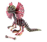 PowerTRC Dilophosaurus esqueleto impreso en 3D - Figura de dinosaurio articulado coleccionable prehistórico 3D decoración de escritorio para adolescentes y adultos, fabricado en Estados Unidos