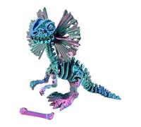 PowerTRC Dilophosaurus esqueleto impreso en 3D - Figura de dinosaurio articulado coleccionable prehistórico 3D decoración de escritorio para adolescentes y adultos, fabricado en Estados Unidos