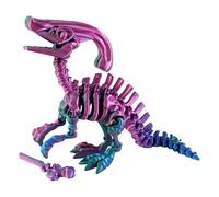 PowerTRC Parasaurolophus esqueleto impreso en 3D - Figura de dinosaurio articulado prehistórico coleccionable 3D decoración de escritorio para adolescentes y adultos, fabricado en Estados Unidos