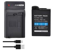 PowerTrust 1 batería PSP-1000 con cargador para consola Sony PSP-1001, PSP-1002, PSP-1003, PSP-1004, PSP-1005, PSP-1006