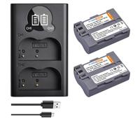 PowerTrust 2 baterías EN-EL3e EN-EL3 con cargador para Nikon D30 D50 D70 D70s D80 D90 D100 D200 D300 D300S D700