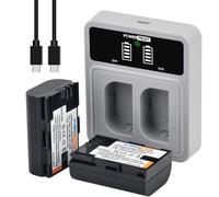 PowerTrust 2 baterías LP-E6 LP-E6N con cargador USB-C rápido de 20 W para Canon EOS R5,R6,R7,6D,7D,80D,90D,EOS 5DS R,5D Mark II, 5D Mark II,5D Mark III