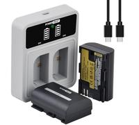 PowerTrust 2 baterías LP-E6P LP-E6 con cargador USB C dual rápido de 20 W para Canon EOS R5 Mark II, R5, R6, R7, R,EOS 5DS R,5D Mark II Mark III, 6D, 7D,60D, 80D, 90D