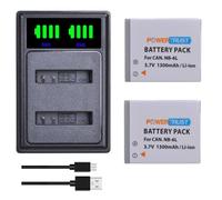 PowerTrust 2 baterías NB-6L NB-6LH con cargador dual LED para Canon PowerShot SX170 IS, SX240 HS, SX260 HS, SX270 HS, SX280 HS, IXUS 310 SX240 SX275 SX280 SX510 SX500 HS 95