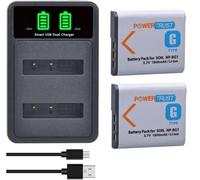 PowerTrust 2 baterías NP-BG1 NP-FG1 y cargador para Sony Cyber-Shot DSC-W150 DSC-W170 DSC-T100 DSC-WX1 DSC-N1 DSC-N2 DSC-H9 DSC-H10 DSC-H7 DSC-H55 DSC-T20 DSC-HX5