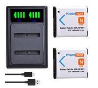 PowerTrust 2 baterías NP-BN1 y cargador para Sony DSC-W800 DSC-W830 DSC-QX100 DSC-TX30 DSC-QX10 DSC-TF1 DSC-TX20 DSC-TX66 DSC-TX200 DSC-WX150