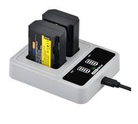 PowerTrust 2 baterías NP-FZ100 de 2600 mAh con cargador USB-C rápido dual de 20 W para Sony A6700, A6600, A7iii, A7iv, ZV-E1, A7R V, A7S III, A7C, A7CII, A7C R,FX3, FX30, A9, A9II