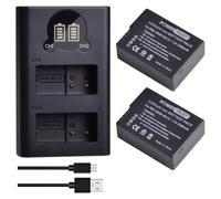 PowerTrust 2 Baterías Recargables y Cargador DMW-BLC12 DMW-BLC12E para Panasonic Lumix DMC-FZ1000, FZ1000 II, DMC-FZ300, DMC-FZ200, DMC-G81, DMC-G5, DMC-FZ2000