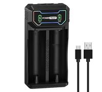 PowerTrust Cargador universal inteligente 18650 para baterías recargables 21700 18650 26650