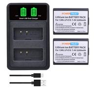 PowerTrust Paquete de 2 baterías LP-E10 y cargador para Canon EOS 2000D 4000D 1300D 1200D 1100D 3000D, Rebel T3 T5 T6 T7 T100, Kiss X50 X70 X80 X90