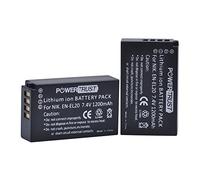 PowerTrust Paquete de 2 baterías recargables EN-EL20 EN-EL20a para Nikon Coolpix P950, P1000, Coolpix A, 1 V3, 1 AW1, 1 J3, 1 J2, 1 J1