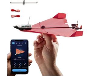 POWERUP 4.0 - Kit RC de Nueva generación para avión de Papel teledirigido por Smartphone. Fácil de pilotar con estabilizador giroscópico y piloto automático, para Aficionados, Conductores y