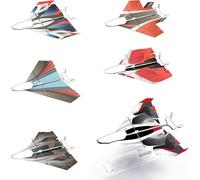 PowerUp - Plantillas Aviones de Papel para PowerUp 2.0, 3.0, 4.0. Incluye 12 Plantillas de Color y Soporte de Exposición de Modelos, para Aficionados y Manitas.