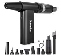 PowerUrus Soplador de polvo eléctrico, 4 velocidades, 200000 rpm, aire comprimido comprimido, 2 en 1, kit de limpieza para PC, sofá de coche