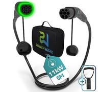 PowerWERK - Cable de carga de 22 kW 5 m tipo 2 para coches eléctricos EV PHEV | hasta 22 kW | 32 A | tipo 2 a tipo 2 | 3 fases | Compatible con modelo S/3/X/Y, i3, i4, iX, ID3, ID4, ID5, EV6, etc