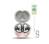 Powfix - Carcasa transparente TPU para Huawei FreeClip 2 S | Accesorios incluidos: cordón de puerto y anillo en forma de 8 | Protección Antigolpes, antiarañazos, diseño limpio, rosa transparente