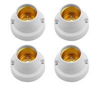 Powice 4 portalámparas E27, casquillo E27 para atornillar, universal, color blanco
