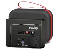 Powkey Powerstation portátil 26400mAh/97.68Wh Powerbank Enchufe con salida AC 100W/230V CA, 12V 8A DC, PD 65W USB C batería externa Power Station Camping Tablet móvil