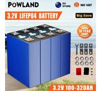 POWLAND 4 Uds 3,2 V 320Ah 280Ah 150Ah 100Ah LiFePO4 batería recargable DIY 12V para coche eléctrico RV carrito de Golf de energía Solar UE 4PCS 100Ah Grade A