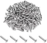 Powlankou 100 tornillos Phillips avellanados para madera de cabeza plana #10 x 1 pulgada, fijación de tornillo autorroscante, acero inoxidable 18-8 (304)