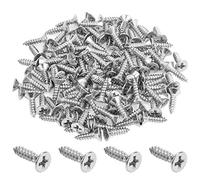 Powlankou 200 tornillos Phillips avellanados para madera de cabeza plana #6 x 1/2 pulgadas, tornillos autorroscantes, acero inoxidable 18-8 (304)