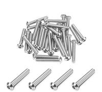 Powlankou 30 piezas 1/4-20 x 1-1/2 pulgadas Tornillos de cabeza hexagonal con cabeza de botón, acero inoxidable 18-8 (304), rosca completa