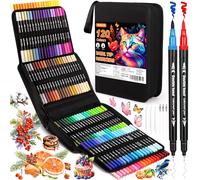POWLYB 120 Colores Rotuladores Lettering, Rotuladores de Punta Pincel de arte para Lettering, Brush Pen para Lettering, Caligrafía, Colorear, Dibujar, Pintar Regalo para Niños y Adultos