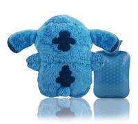 Powmag Bolsa de agua caliente con dibujos animados, diseño de dibujos animados, color azul, kawaii, bolsa de agua caliente para niños, para cumpleaños y regalos para niñas y niños, familia